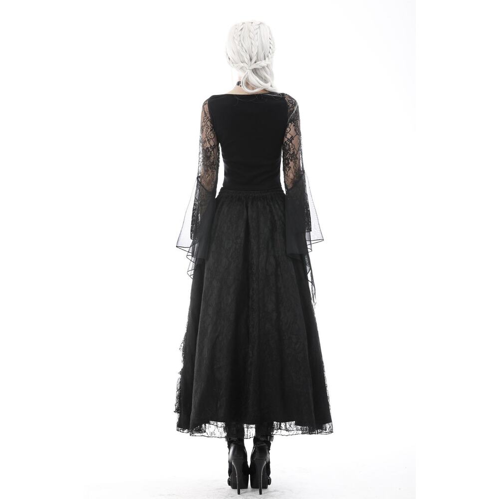 Dark in Love Gothic Victorian Vampire Vkei Black Lace & Ruffle Skirt XS-XL - Picture 12 of 14